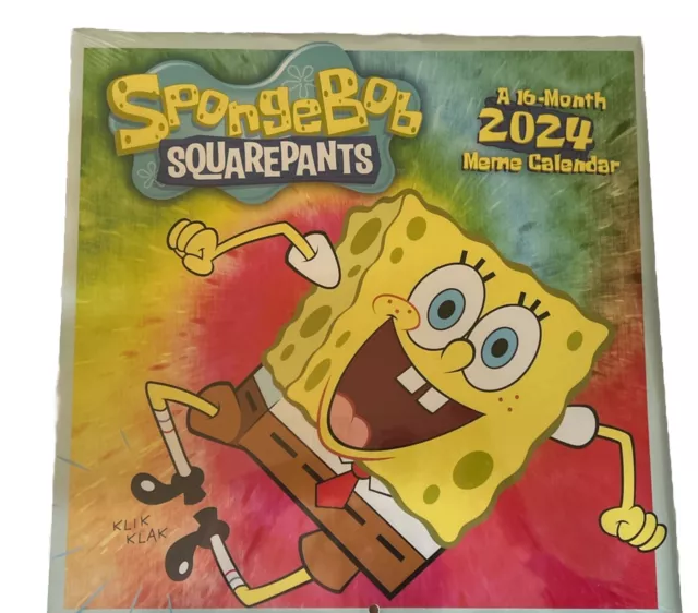 SPONGEBOB SQUAREPANTS 12X24& 16 Month Wall Calendar 2024 Patrick NEW