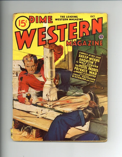 Dime Western Magazine Pulp Oct 1945 Vol. 44 #2 GD Low Grade