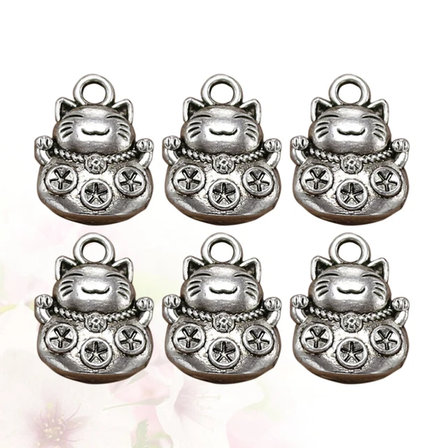 20pcs Alloy Fortune Cat Pendants Charms DIY Jewelry Making Accessory for