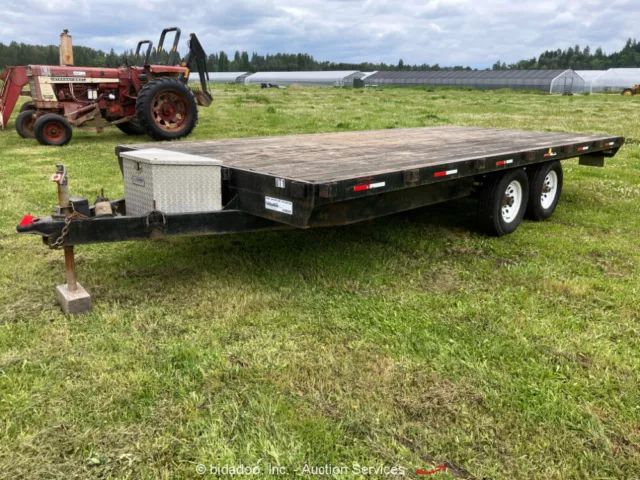 2004 Clark T/A Deckover 18' Flatbed Utility Equipment Trailer 10K GVWR bidadoo