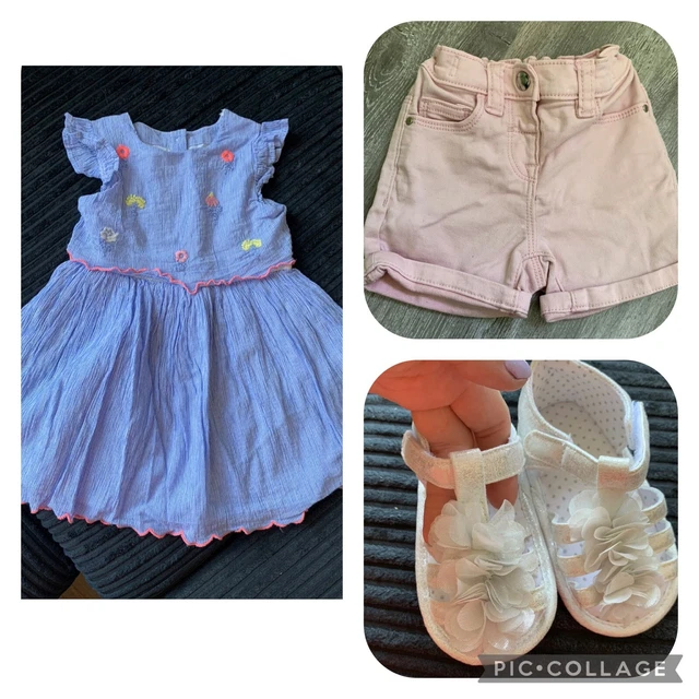 Girls 12-18 month summer bundle dress,sandals&shorts-see details