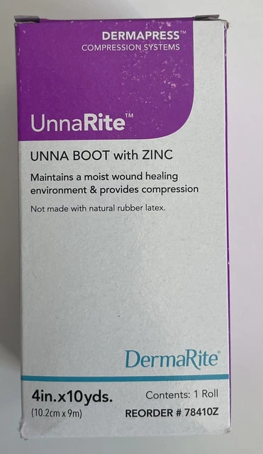 Bota UnnaRite C Unna, 4 pulgadas X 10 yardas, zinc y calamina