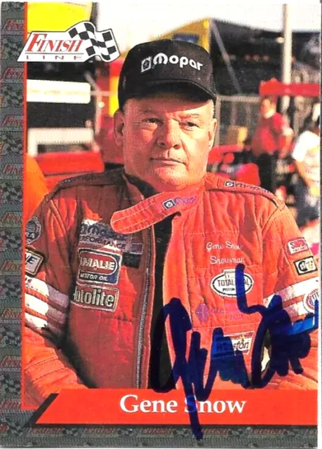 GENE SNOW signed 1993 FINISH LINE trading card NHRA #40 (2)