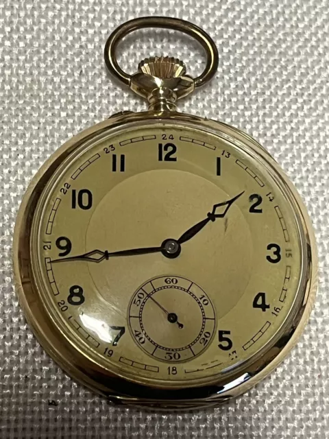 Antike 2 Deckel Taschenuhr von 1942 - Basel - 585er Gold Ø 50mm