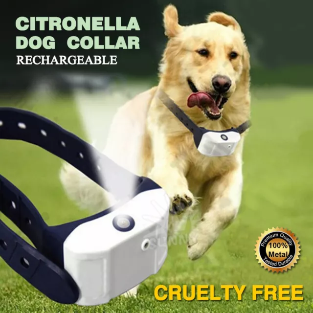 Rechargeable Citronella Dog Collar/Spray Can Anti Bark Train Stop Barking Usb