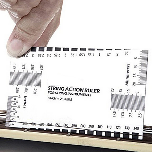 Steel String Action Gauge Ruler Guide Setup Measuring Luthier for Guitar Bass ba