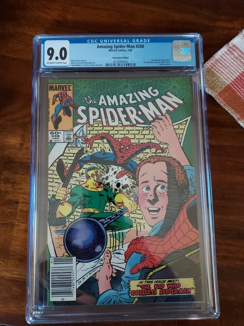 Amazing Spider-Man 248 CGC 9.0 VF/NM Thunderball John Romita Jr cover Newsstand