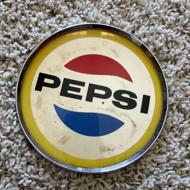 Vintage Pepsi-Cola "Pepsi" Emblem For Pepsi Soda Machine Vending Cooler Round