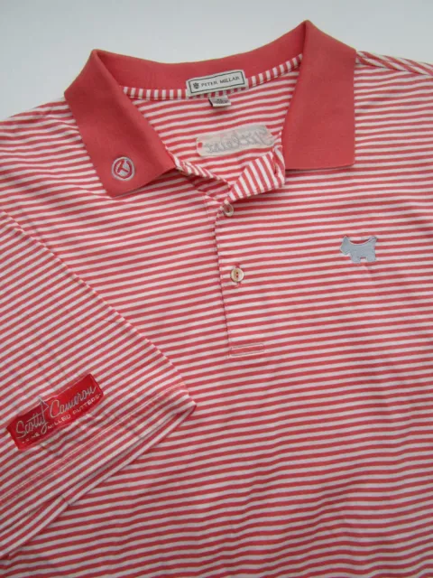 Mens XL Peter Millar Scotty Cameron Titleist cotton peach pink polo shirt