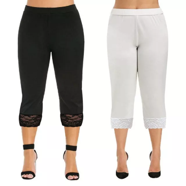 Short leggings with lace at the bottom cheap