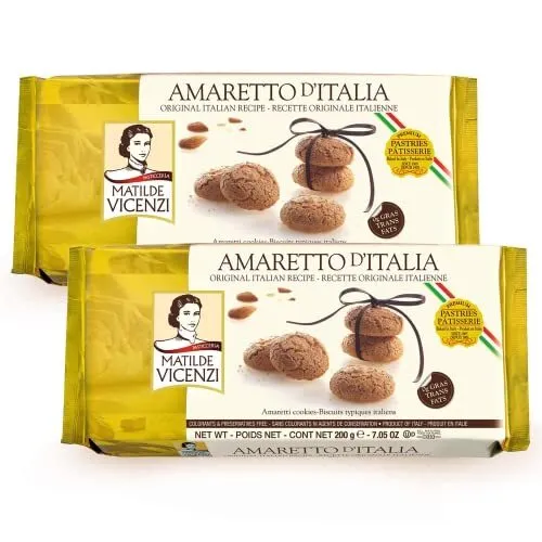 Matilde Vicenzi Amaretto D’Italia Biscuits - Gourmet Italian Crispy Almond Co...