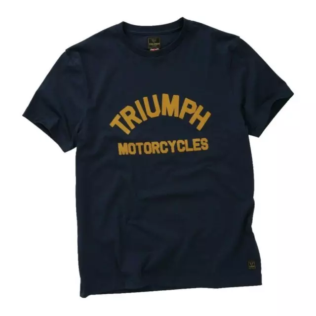 Genuine Triumph T-Shirt Burnham Black Iris T Shirt Navy Triumph Logo Tee