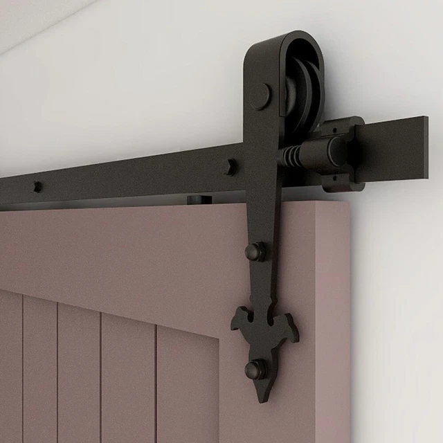 4-20FT Sliding Barn Door Hardware Track Kit for Single/Double/Bypass Wood Doors 2