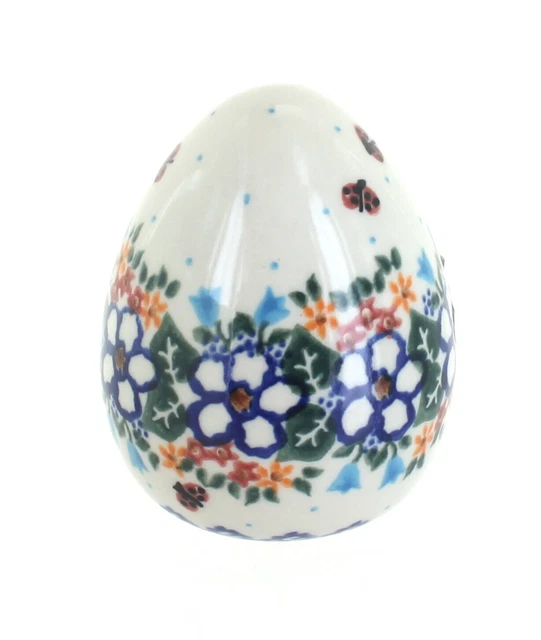 Blue Rose Polish Pottery Scarlett Medium Decorated Egg