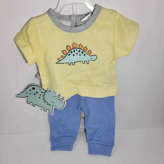 3pc Dinosaur Infant Baby Boy Set - Bodysuit, Shirt, Pants - CJP Baby 3-6 Months