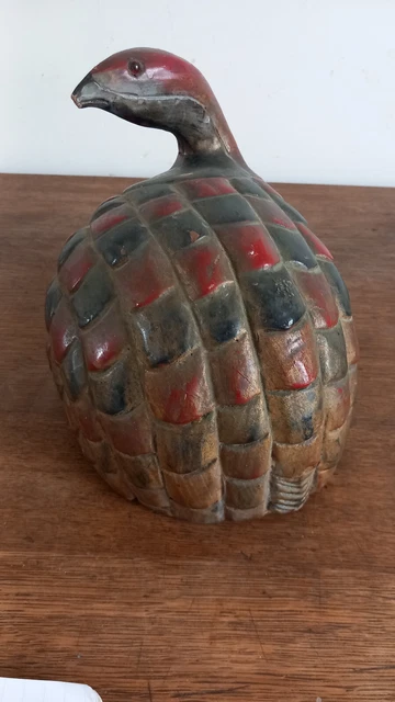 Oiseau échassier bois sur socle