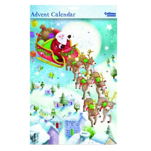 Navidad Cuenta Regresiva Calendario Adviento - 24 Windows-410024 Santa En Trineo