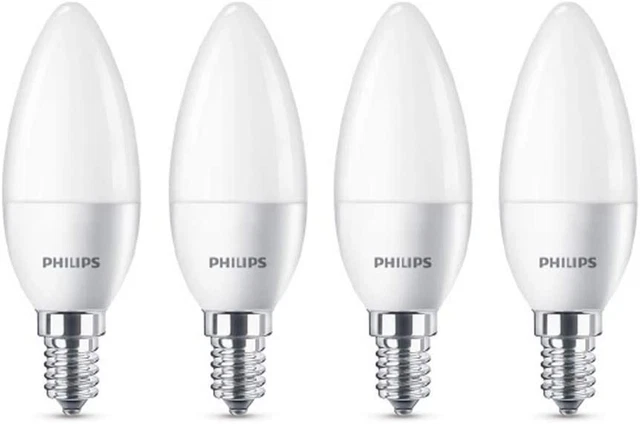 4 Pack - Philips CorePro LED Frosted Candle 5.5W (40W) E14 SES Small...