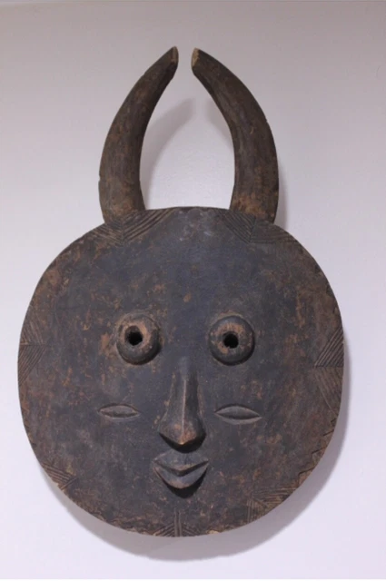 Antique Baule Goli Kple Kple Large Round Ceremonial Mask African Tribal 1800s