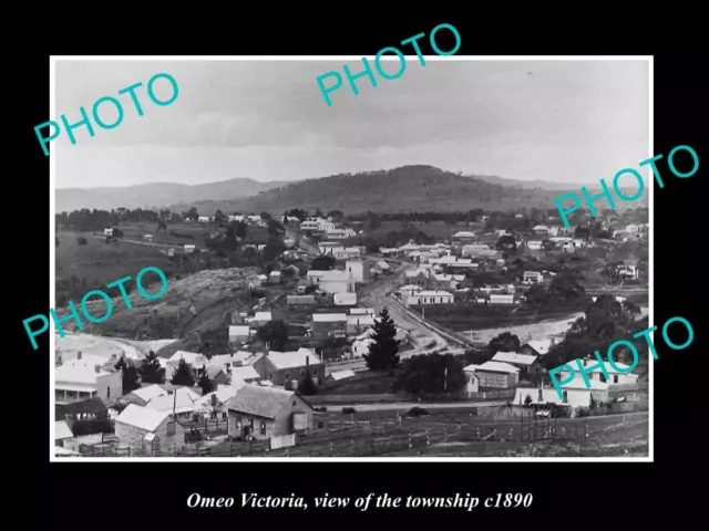 OLD LARGE HISTORIC PHOTO OF OMEO VICTORIA VIEW OF THE TOWNSHIP c1890