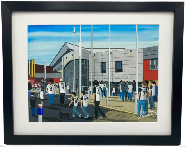 Gateshead F.C, Gateshead Stadium. High Quality Framed Art Print. Approx A4.