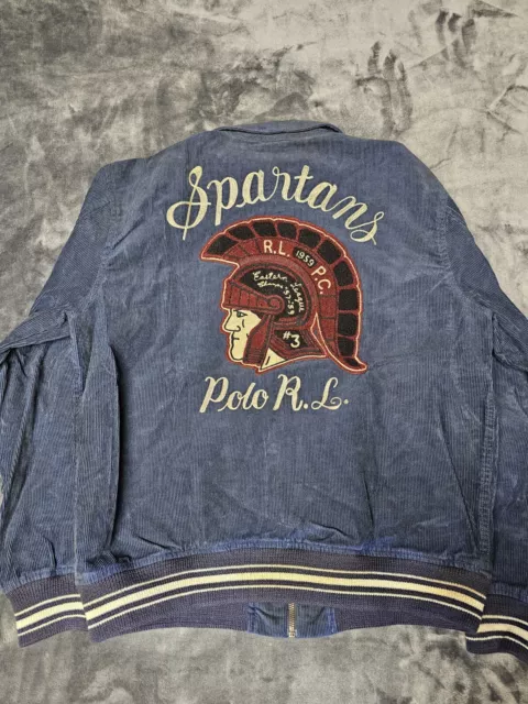 [NWT] Polo Ralph Lauren Varsity Embroidered Corduroy Spartans Mens Jacket Large 2