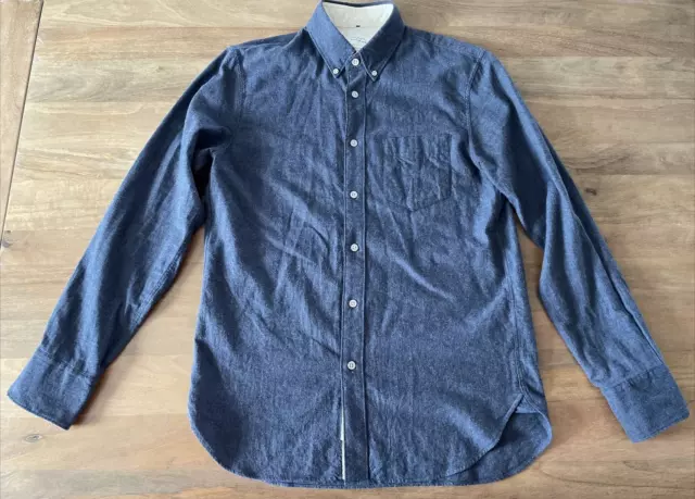 Rag & Bone Standard Issue Mens Small Blue Button Down Shirt Pocket Preppy Casual