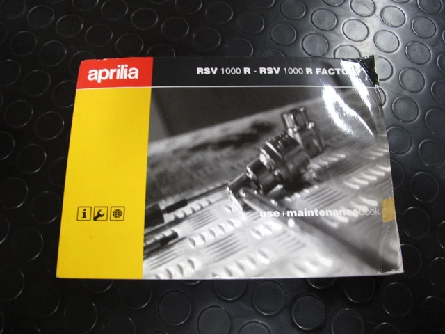 Aprilia Rsv 1000 R Factory 2003 Onwner's Manual Libretto Uso Manutenzione Mille