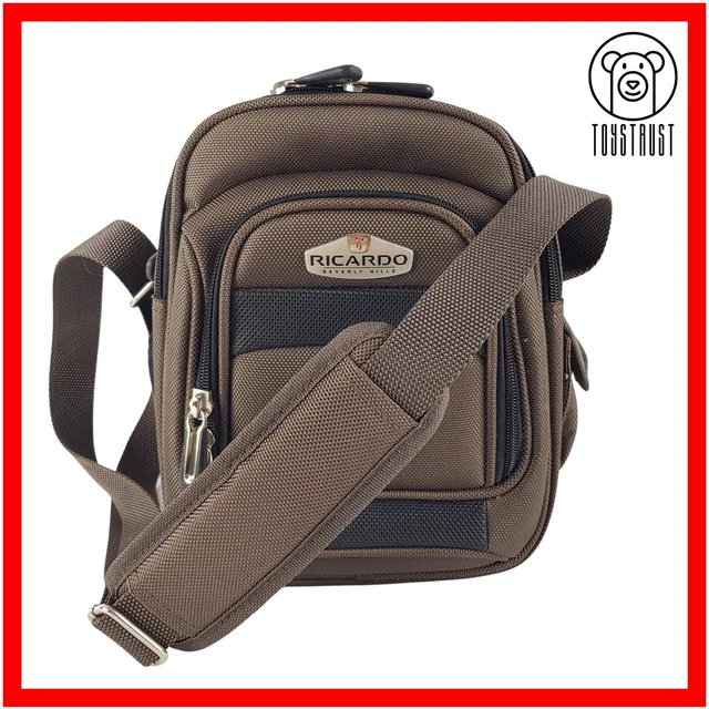 Ricardo Beverly Hills Travel Cross Body Shoulder Bag Carry On Brown Unisex