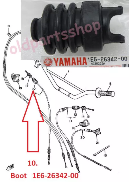 Yamaha DT125 DT200 TW125 TW200 XT500 XT600 Brake Cable Boot OEM 1E6-26342-00