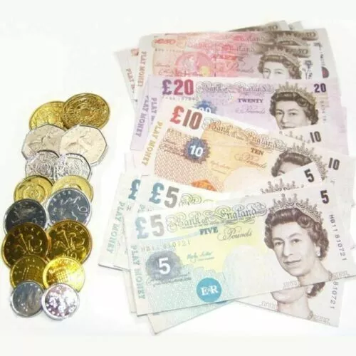 PLAY KIDS MONEY Toy Cash Pretend Coins Notes Fake Role Childrens Shops  Pound UK EUR 6,13 - PicClick IT