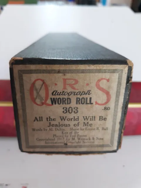 piano roll QRS 303 All the World Will Be Jealous of Me Ted Baxter