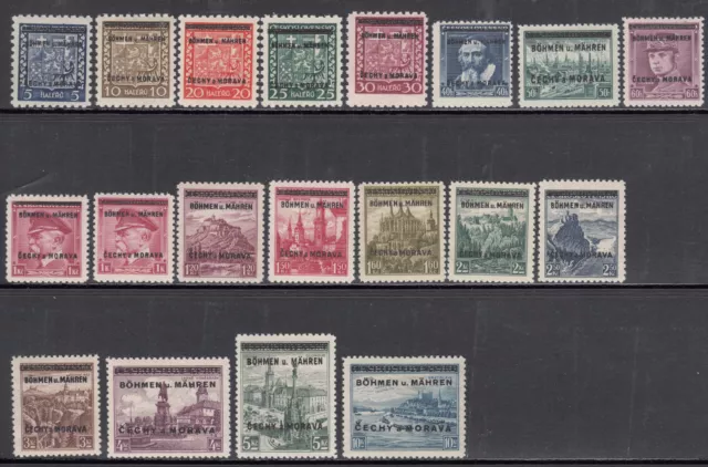 Dt.Besetzung, Böhmen u. Mähren, MiNr. 1-19, Postfrisch, signiert .