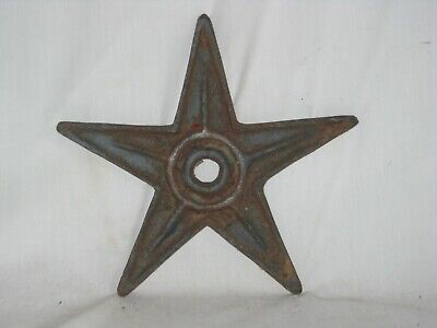 vintage cast iron star 5 sided weight plate part 8.5" rustic architectural decor