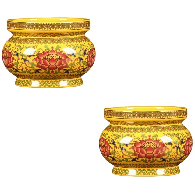 2 x vaso per affumicatura in ceramica antico porta affumicatore