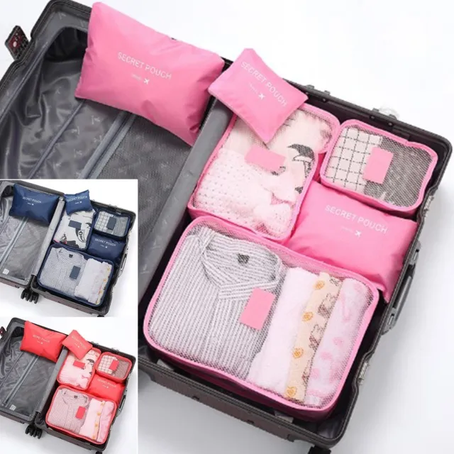 Cubi imballaggio da viaggio multicolore 6 pz organizzatori bagagli per vestiti e