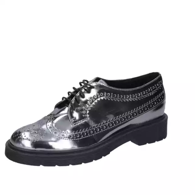 Chaussures Femme Il 'La 36 Ue Baskets Argenté Cuir EZ470-36