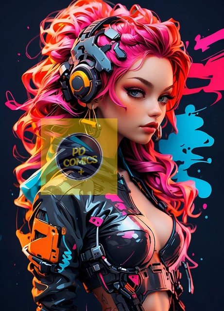 Cyberpunk Sirens - Total 50 Images, Vibrant Neon Colours, All Hi Resolution 135