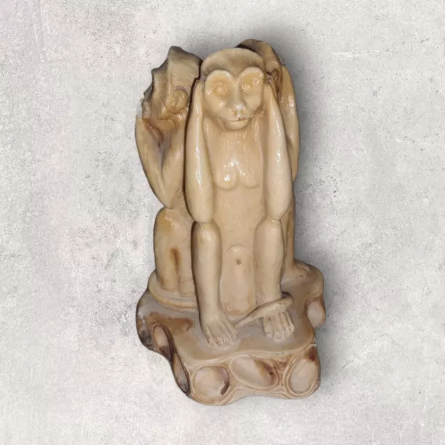 Les 3 singes de la sagesse En Résine - Ancienne Statuette 2