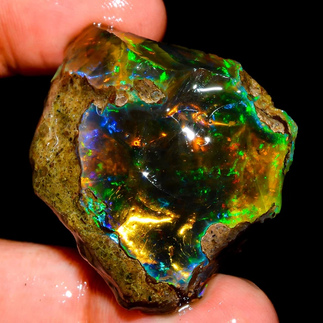 Opale De Feu Mexicaine Orange 65+ Carats - Pierre Précieuse Taillée, Effet Opalescent, Qualité Excellente - Neuf Sans Emballage