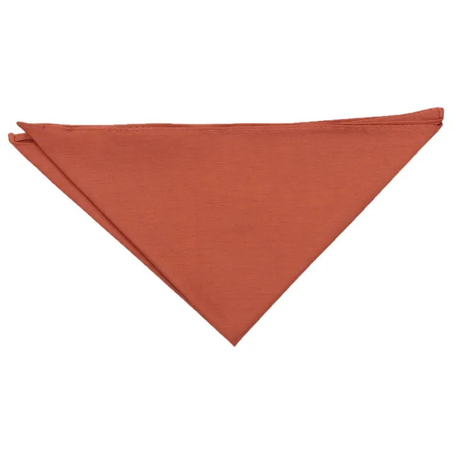 Rust Handkerchief Pocket Square Solid Plain Shantung Formal by DQT