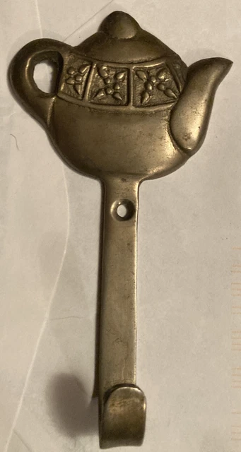 Vintage Brass Wall Hook/hanger Teapot Kettle 5”
