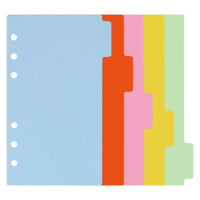10 SäTze A6 temas divisor papel hoja, tarjeta perforada divisor de tarjetas, Regi J3R3