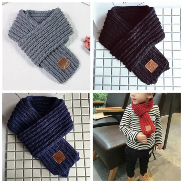 Girl Boy Children Winter Warm Scarf Knitting Wool Neck Warmer Wrap Baby Kids