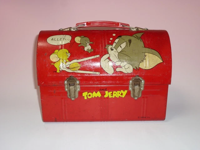 Tom & Jerry Dome Lunch Box Lunchbox  MASUDAYA (damaged,Overall dirty and rusty )