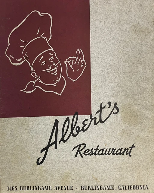 Restaurant Menu Albert's 1950s Ca Hotel Moon Half Bay Miramar Highway
