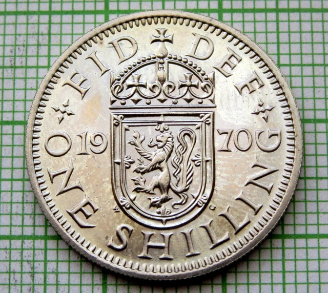 GREAT BRITAIN ELIZABETH II 1970 1 SHILLING English Shield PROOF OUT OF MINT SET