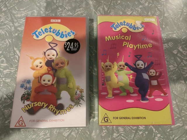 TELETUBBIES VHS BUNDLE X 2 Nursery Rhymes Musical Playtime 14 36 teletubbies-vhs-bundle-x-2-nursery-rhymes-musical-playtime-14-36