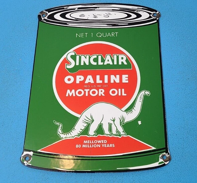 Vintage Sinclair Gasoline Porcelain Gas Auto Oil Quart Can Service Station Sign