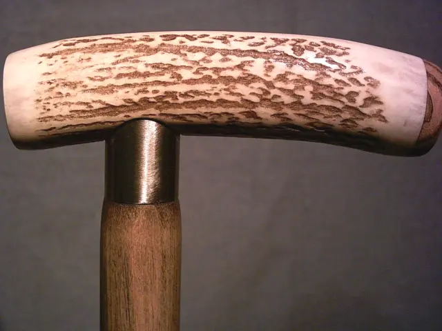 deer antler handle walking stick cane tapered maple wood shaft new rubber tip